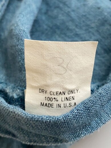 商品画像：USA製/2タック/ショートパンツ/34/リネン/BLU/無地 6
