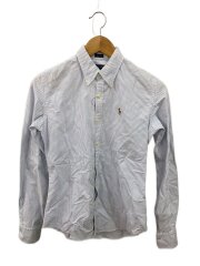 ポニー長袖シャツ/4/コットン/BLU/ストライプ/SLIMFIT②