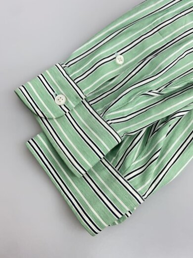 商品画像：長袖シャツ/L/コットン/GRN/ストライプ/KM25S-023GR 5