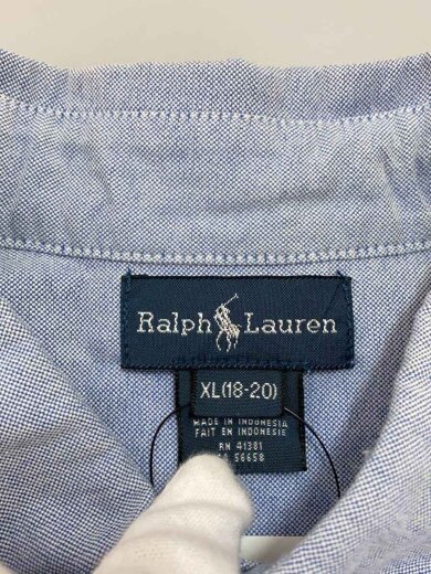 商品画像：18-20/ビッグポニー長袖シャツ/XL/コットン/BLU⑯ 3