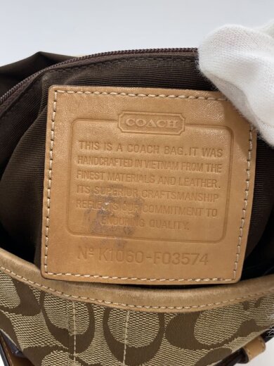 商品画像：ショルダーバッグ_シグネチャー_ベーシュレザー/キャンバス/BEG/総柄 5