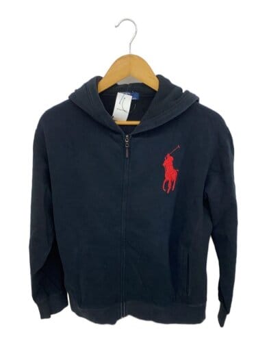 商品画像：160/ビッグポニージップパーカー/--/コットン/BLK 1