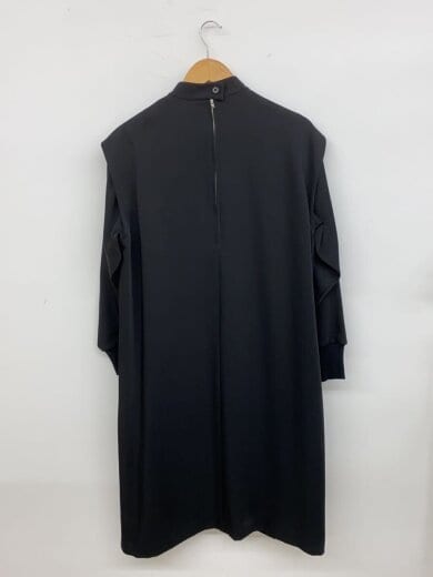 商品画像：MOCKNECK DRESS/長袖ワンピース/1/ポリエステル/BLK/無地/16038 2