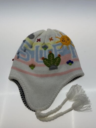商品画像：Felt Applique Earflap Beanie/FREE/ポリエステル/WHT/総柄/メンズ 2