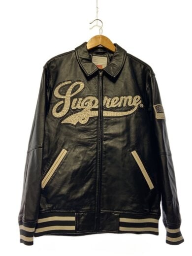 商品画像：16SS/Uptown Studded Leather Varsity Jacket/レザージャケット/L/BLK 1