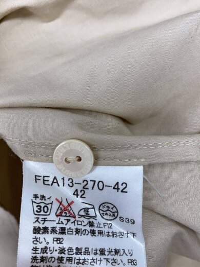 商品画像：袖内側ノバ胸ホース７分袖シャツ/42/コットン/BEG/FEA13右胸ヨゴレ有// 4