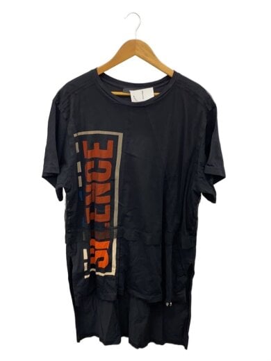 商品画像：メッシュ切替カットソー半袖ワンピース/XXS/コットン/BLK/ブラック 1