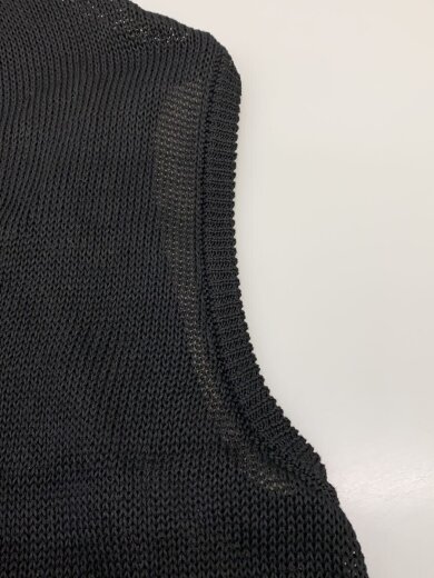 商品画像：ニットベスト(薄手)/2/コットン/BLK/595-5261201/ホツレ有/25AW/COATED COTTO 5