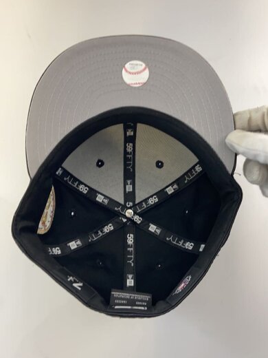 商品画像：サテン地/ニューヨークメッツ/キャップ/7 1/4/ポリエステル/BLK/無地/メンズ 4