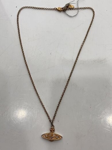 商品画像：平面オーブ/ラインストーンネックレス/--/GLD/トップ有/レディース⑧// 2