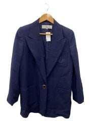 エンブレムロゴ刺繍テーラードジャケット/L/ウール/NVY/KB3Q13060