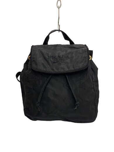 商品画像：ロゴ刺繍/リュック/ナイロン/BLK/無地 1