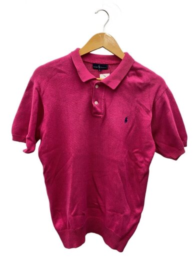 商品画像：ポロ半袖ポニーニット・セーター(薄手)/L/コットン/PNK/ピンク 1