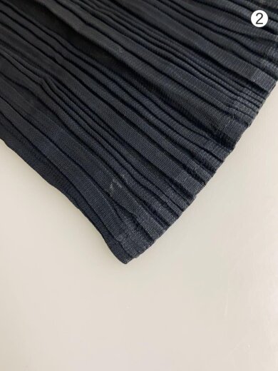 商品画像：ハイネックプリーツグラデーション長袖カットソー/L/ポリエステル/BLK/IM53FJ945/ブラック 8