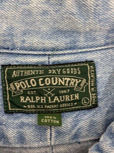 商品画像：90s/BDシャツ/リペア有/長袖シャツ/L/デニム/IDG/無地 3