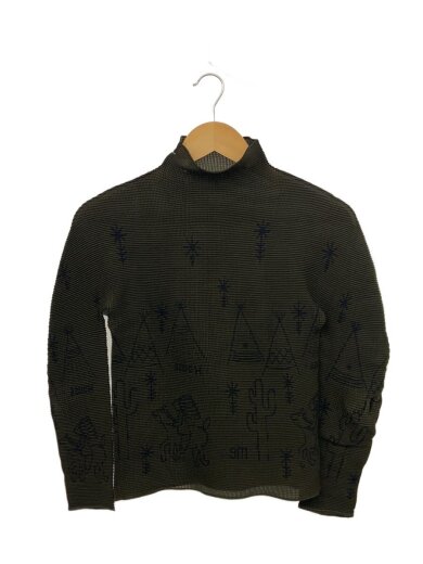 商品画像：ハイネックジャバラ長袖カットソー/--/ポリエステル/BRW/総柄/MI53FJ441/ブラウン 1