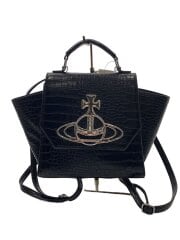 オーブ/3way/型押しリュック/レザー/BLK