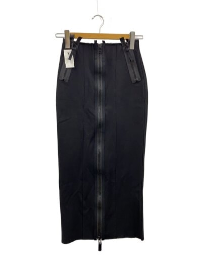 商品画像：ジップペンシルロングスカート/25/レーヨン/BLK 1
