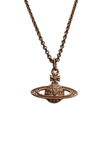商品画像：平オーブラインストーンネックレス/--/GLD/トップ有/レディース④// 1