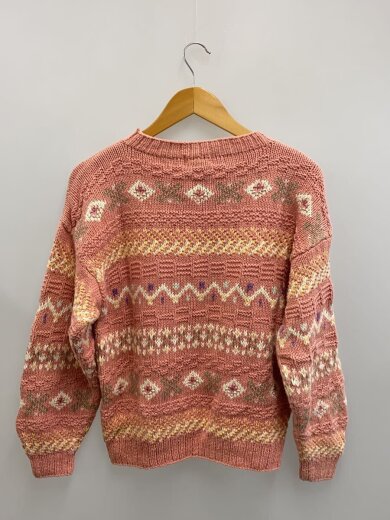 商品画像：80s/ニット・セーター(薄手)/M/コットン/PNK/総柄 2