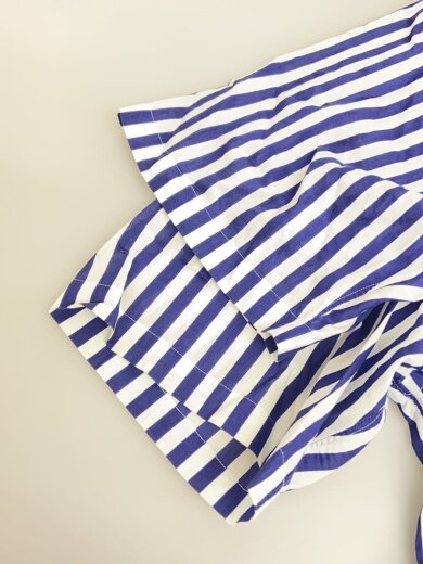 商品画像：AD2006/半袖シャツ/S/コットン/BLU/ストライプ/WS-B024 5