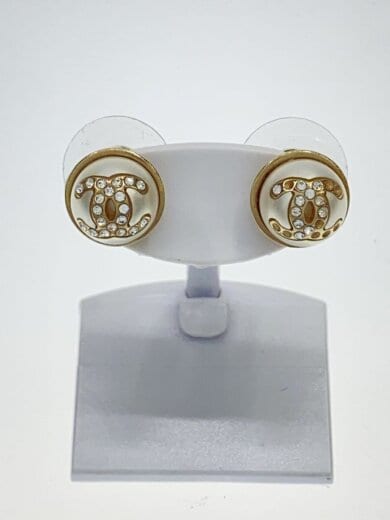 商品画像：変形有/ココマーク/ パール/ ラインストーン/ ピアス/--/パール/GLD/レデ 1