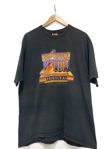 商品画像：CHICAGO BLUES/Tシャツ/XL/コットン/BLK/プリント 1