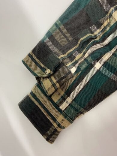 商品画像：90s/ネルシャツ/XL/コットン/GRN/チェック 5