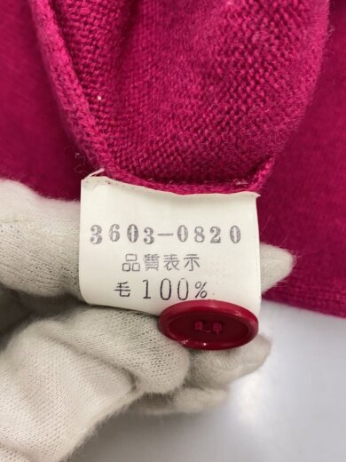 商品画像：80～90s/日本製/カーディガン(厚手)/--/ウール/PNK/無地/3603-0820// 4