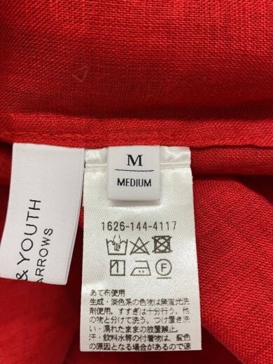 商品画像：長袖ワンピース/M/リネン/RED/無地/1626-144-4117// 4