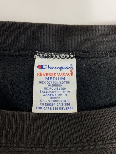 商品画像：90s/RW/メキシコ製/目無し/スウェット/M/コットン/BLK/無地 3