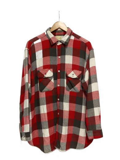 商品画像：60s/マチ付き/森タグ前期/ネルシャツ/17/コットン/RED 1