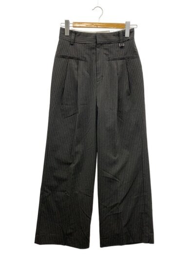 商品画像：Easy Two Tuck Slacks/36/ポリエステル/GRY/ストライプ/21242465801/グレー// 1