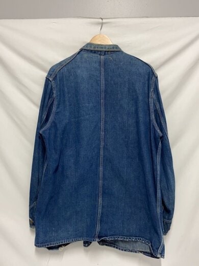 商品画像：推定50s/角ポケ/タグ欠損/開襟/色残り70％/カバーオール/--/デニム/IDG/無 2