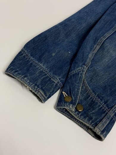 商品画像：推定50s/角ポケ/タグ欠損/開襟/色残り70％/カバーオール/--/デニム/IDG/無 4