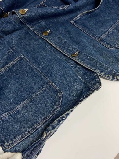 商品画像：推定50s/角ポケ/タグ欠損/開襟/色残り70％/カバーオール/--/デニム/IDG/無 5