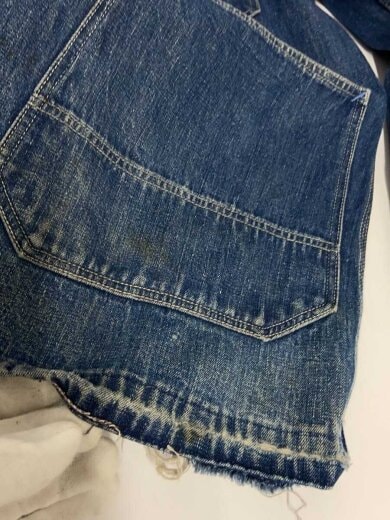 商品画像：推定50s/角ポケ/タグ欠損/開襟/色残り70％/カバーオール/--/デニム/IDG/無 6