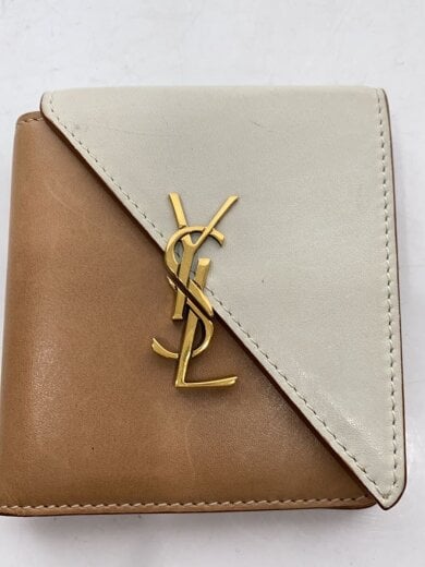 商品画像：YSL金具/バイカラー2つ折り財布/レザー/BEG/レディース 3