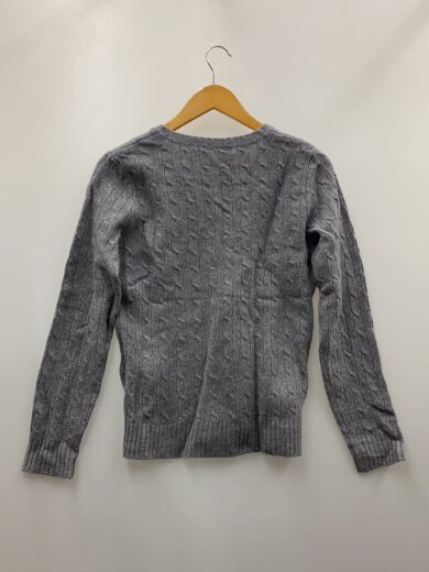 商品画像：Vネックケーブルポニーニット・セーター(薄手)/L/ウール/GRY// 2