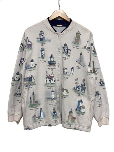 商品画像：90s/家/スウェット/--/コットン/WHT/総柄 1