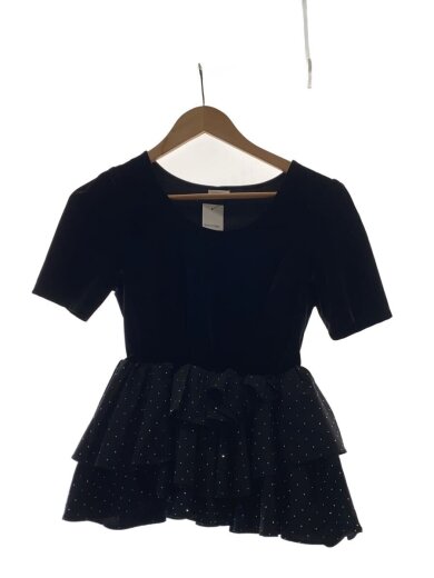 商品画像：26SS/ベロアペプラムフリルトップス/半袖カットソー/one/ポリエステル/BLK/LWCT262031 1