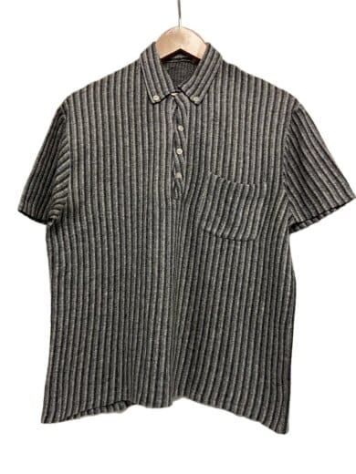 商品画像：50～60s/ポロシャツ/M/ウール/GRY/ストライプ 1