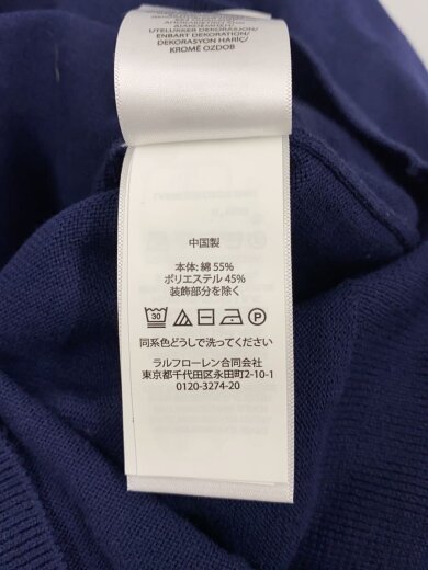 商品画像：ニット・セーター(薄手)/XS/コットン/NVY/Vネック/ネイビー// 4