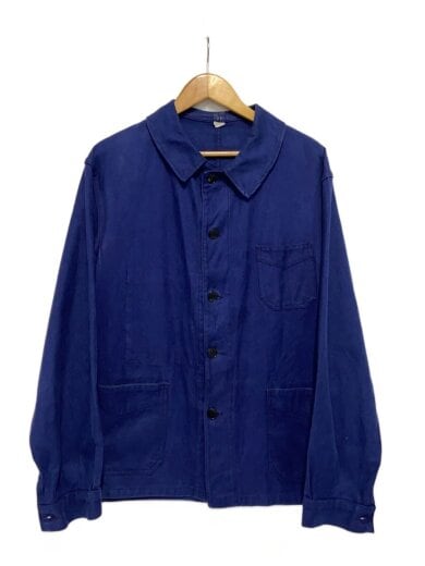 商品画像：推定50s～/コットンツイル/Vポケ/丸襟/BIG SIZE/ジャケット/--/コットン/NVY/無地// 1