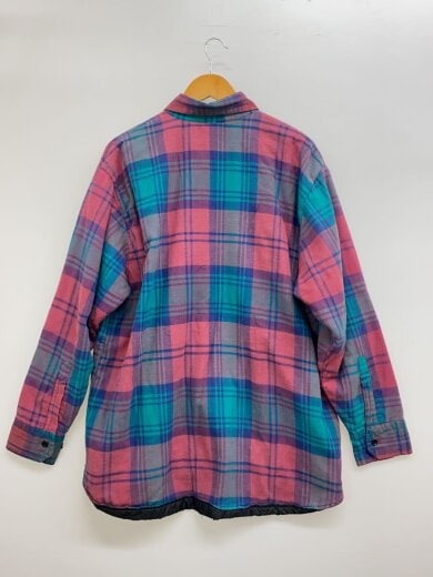 商品画像：80s/裏地キルティング/THEMENS/ネルシャツ/XL/コットン/マルチカラー/チェック// 2