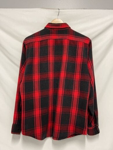 商品画像：80s/長袖シャツ/M/コットン/RED/BLK/チェック 2
