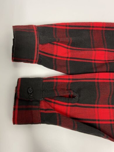 商品画像：80s/長袖シャツ/M/コットン/RED/BLK/チェック 4