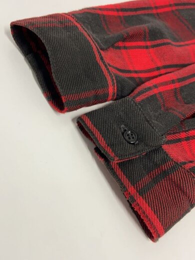商品画像：80s/長袖シャツ/M/コットン/RED/BLK/チェック 5