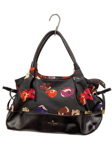 商品画像：トートバッグ/ポリエステル/BLK/花柄 1