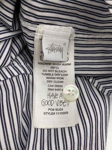 商品画像：半袖シャツ/M/コットン/GRY/ストライプ/1110329// 4